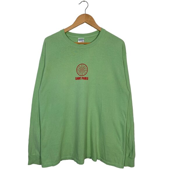 Kanye West The Life Of Pablo "Saint Pablo" LS Tour Tee Green / Red mens size L - Picture 1 of 6